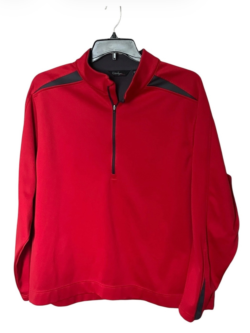 Walter Hagen Essentials Red and Gray Fleece Lined Golf 1/4 Zip Pullover Size XXL